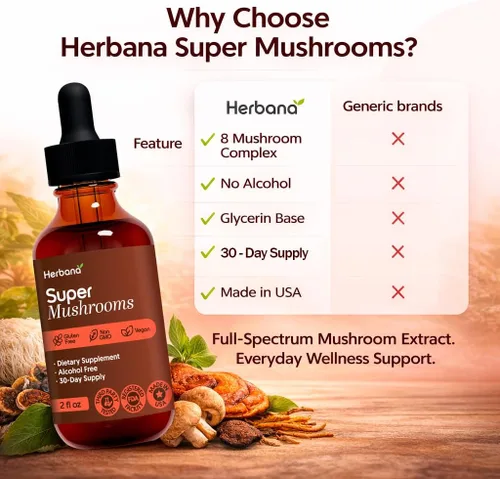 Vista 7 de Super Mushroom Complex 8 en 1 Extracto líquido – Gotas de 2 onzas líquidas con melena de león Reishi Cordyceps Chaga Maitake cola de pavo Shiitake