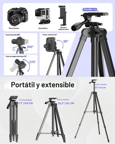Vista 2 de Kit de inicio de YouTube para iPhone/Android, kit de inicio de YouTube con micrófono inalámbrico/trípode de cámara/trípode flexible/luz de relleno