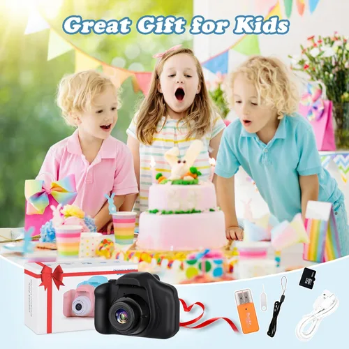 Vista 6 de Zeacool Cámara para niños, cámara de video digital HD, juguetes para niños de 3 4 5 6 7 8 9 años para niños/niñas, cámara selfie para niños, regalos