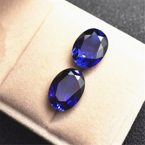 Vista 7 de Sapphire Mohs - Gema de zafiro 9 ovalada facetada con forma de huevo de corte AAA en forma de huevo azul real SP005