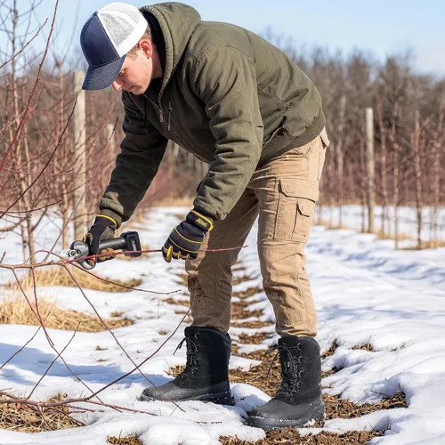 Vista 3 de NORTIV 8 Botas de nieve impermeables y aisladas para hombre para trabajo en invierno Negro