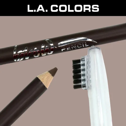 Vista 4 de L.A. COLORS Lápiz de cejas On Point, negro suave CBP398 2-Negro suave