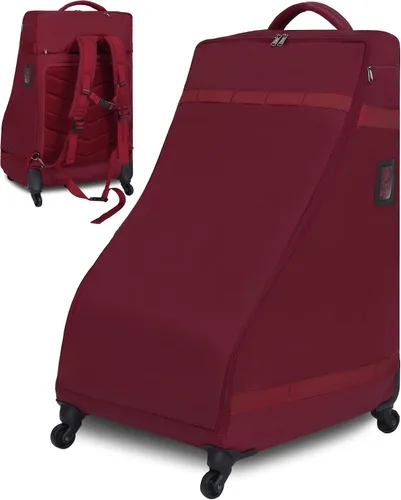 Vista 9 de Bolsa de asiento de coche mochila con ruedas para viajes aéreos, funda acolchada extra grande para asiento de automóvil, bolsa de control de puerta