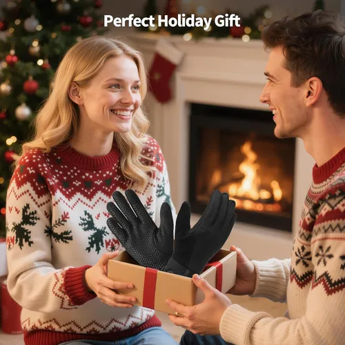 Vista 8 de Heated Glove Liners for Men & Women, Rechargeable Thin Electric Touchscreen Gloves for Skiing, Cycling, Hiking & Typing Negro oscuro