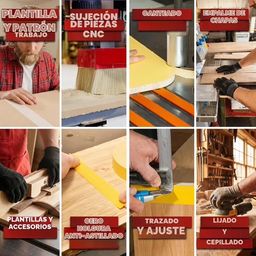 Vista 7 de XFasten Cinta de carpintería de doble cara de 1/2 pulgada x 36 yardas (paquete de 4) - Cinta de doble cara para plantilla de madera, bandas