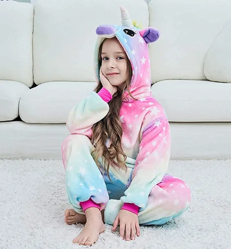 Vista 3 de Pijama de una pieza de unicornio para niños, disfraz de Halloween