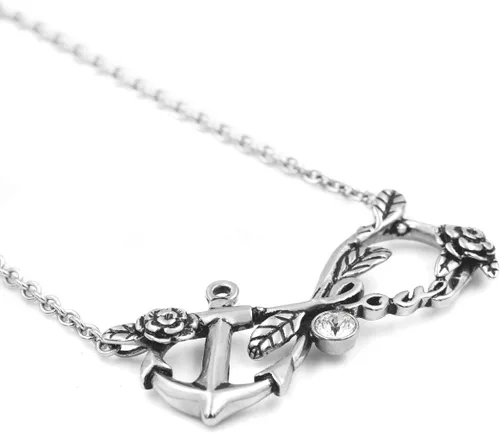 Vista 3 de Controse Collar de ancla Infinity Love con colgante, Acero inoxidable