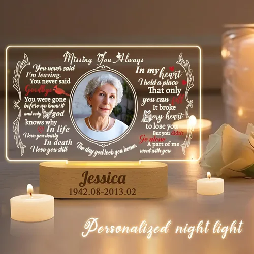 Vista 7 de Regalos conmemorativos personalizados, regalos de luz nocturna conmemorativa en memoria de un ser querido, regalos de condolencias personalizados