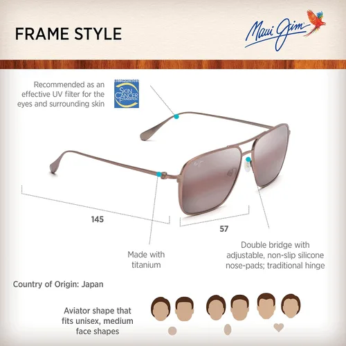 Vista 6 de Maui Jim Gafas de sol polarizadas de aviador para hombre y mujer