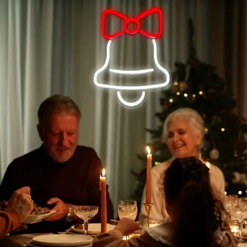 Vista 5 de Letreros de neón de Navidad para decoración de pared, funciona con USB, luces decorativas para el hogar, oficina, bar, pub, club, suministros