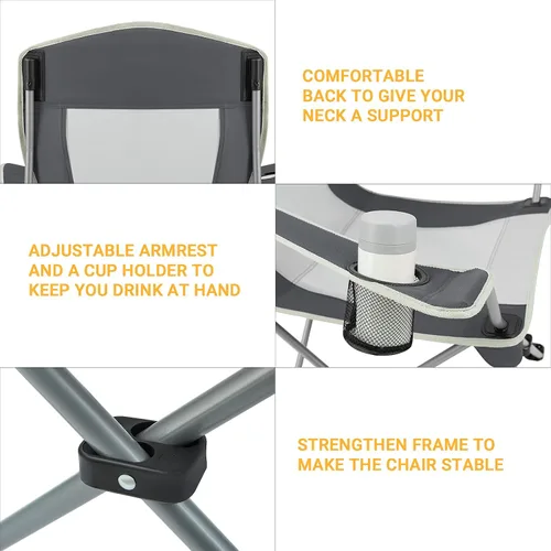 Vista 5 de KingCamp Silla de camping ligera para exteriores, sillas plegables para exteriores, sillas para adultos, silla cuádruple portátil al aire libre