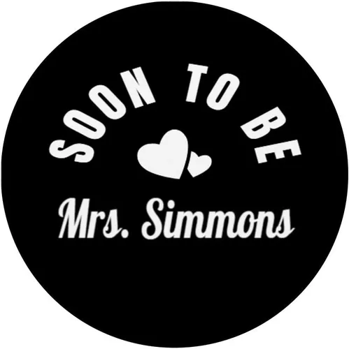 Vista 3 de Enchufe Pop Soon To Be Mrs. Simmons. Boda Sra. Simmons - Empuñadura y soporte PopSockets para teléfonos y tabletas