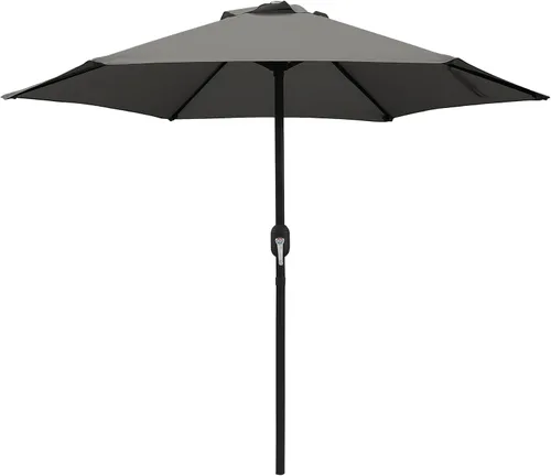 Vista 13 de ABBLE Sombrilla de patio al aire libre de 7.5 pies con manivela, resistente a la intemperie, sombrilla de protección UV, duradera, 6 varillas de Agua