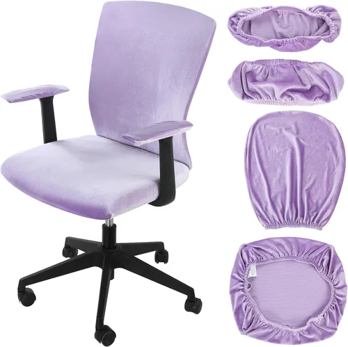 Vista 14 de Tallew Juego de 4 Fundas para Silla de Oficina, Fundas Universales Elásticas para Computadora, Fundas Protectoras Estiratables para Asiento