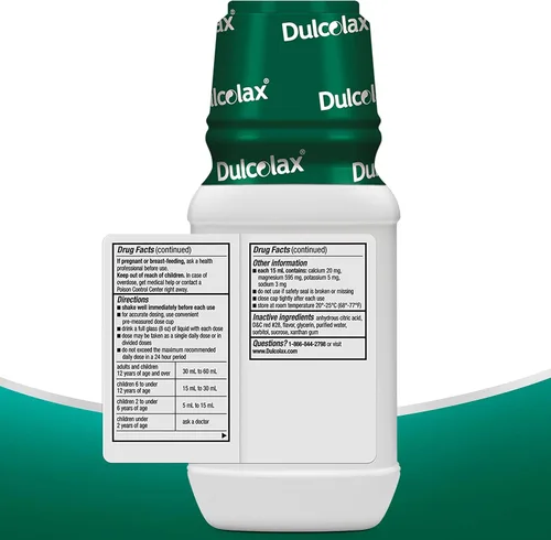 Vista 5 de Dulcolax Soft Chews - Laxante salino mixto de bayas (30 unidades) 1200 mg + laxante líquido Dulcolax sin estimulantes, cereza, 12 onzas