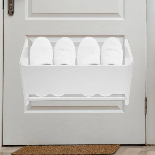 Vista 9 de DOITOOL Zapatero ultrafino montado en la pared de 15.74 x 10.23 x 4.72 pulgadas, organizador de almacenamiento sin perforaciones para puerta