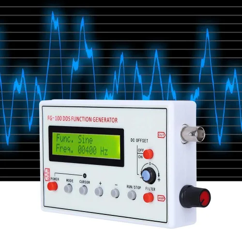 Vista 4 de Generador de funciones -FG-100 DDS Generador de funciones Seno Frecuencia 1HZ‑500KHz Contador Fuente de Señal Generador Medidor