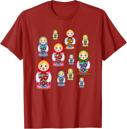 Vista 25 de Rusia - Camiseta de juguete retro para niños, diseño de muñecas rusas