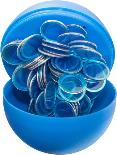 Vista 4 de Imán de bola de bingo púrpura con 100 chips magnéticos (artículo No. 53493)