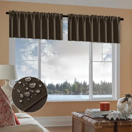 Vista 36 de XTMYI Cortinas pequeñas para ventana de sótano, cenefas opacas para oscurecer la habitación para sala de estar, juego de 2 unidades, beige natural