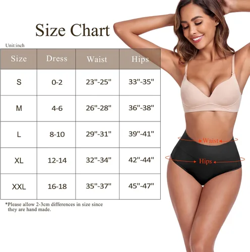 Vista 4 de Ropa interior invisible para mujer, de cintura alta, con elástico sin costuras, cobertura completa, paquete de 5