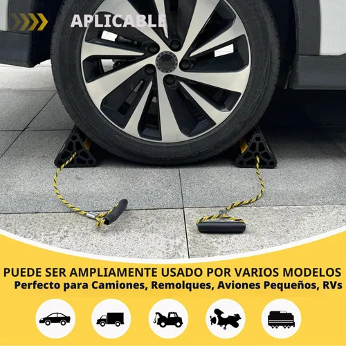 Vista 4 de Vacallity Cuñas de Ruedas para Remolques de Viaje, Resistentes de Goma Sólida para Servicio Pesado, Bloques de Cuñas de Ruedas para Remolques