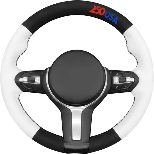 Vista 24 de MEWANT - Funda para volante de automóvil cosida a mano de Athsuede para BMW F87 M2 F80 M3 F82 M4 M5 F12 F13 M6 F85 X2 X5 M F86 X6 M F33 F30 M