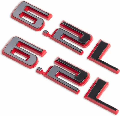 Vista 4 de 2 piezas 6.2L Emblema 3D para capó, adhesivo de logotipo y placa de estilo de carrocería, reemplazo para Silverado 1500 Sierra Camaro 19-22 (cromo)