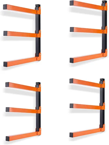 Vista 8 de Ultrawall Organizador de madera de montaje en pared y estante de metal para almacenamiento de madera con 3 niveles