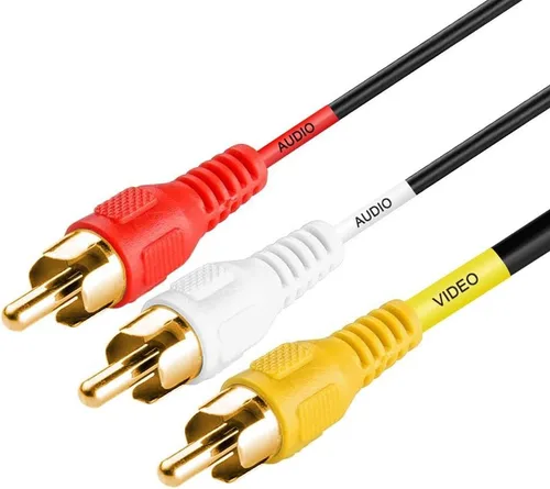 Vista 5 de Cmple - Cable de audio y video compuesto 3-RCA A/V AV Oro - 3 pies