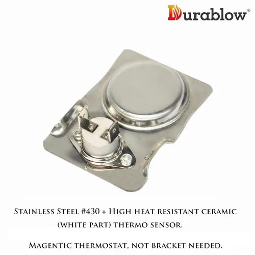 Vista 3 de Durablow MFB TS120 - Ventilador de estufa de chimenea, termostato magnético de cerámica, interruptor automático encendido a 120 °F (122.0 °F)