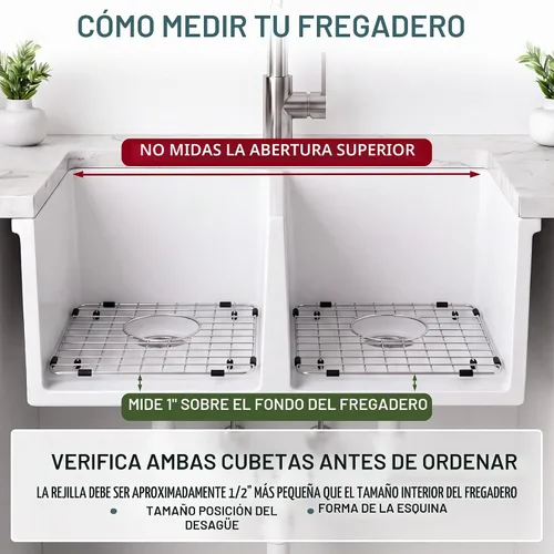 Vista 11 de Rejilla para fregadero de cocina, 14.37 x 12.5 pulgadas, drenaje central 15x13 gris