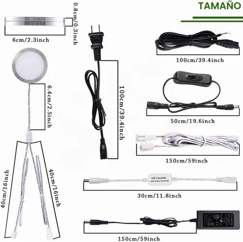 Vista 3 de AIBOO Iluminación LED enlazable para debajo del gabinete, luces de disco regulables de 12 V con control remoto inalámbrico de RF, cableado y enchufe