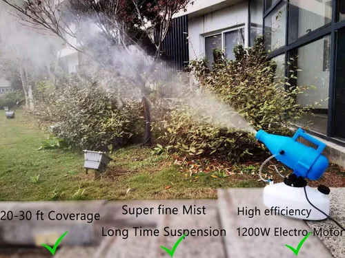 Vista 2 de Máquina pulverizadora eléctrica ULV portátil de 4.5L (1.2 galones), máquina de nebulización fría, distancia de pulverización de 30 pies