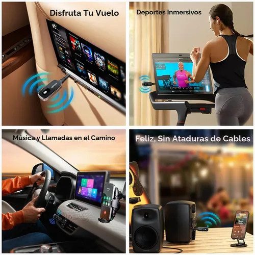 Vista 7 de ESSAGER Adaptador Bluetooth para automóvil, cancelación de ruido, receptor AUX Bluetooth de 0.138 in para automóvil, transmisor de receptor de audio