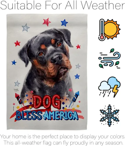Vista 6 de Breeze Decor Kit de bandera patriótica de caoba rottweiler para casa de jardín, perro, cachorro, pata arruinada, piel canina, mascota, naturaleza