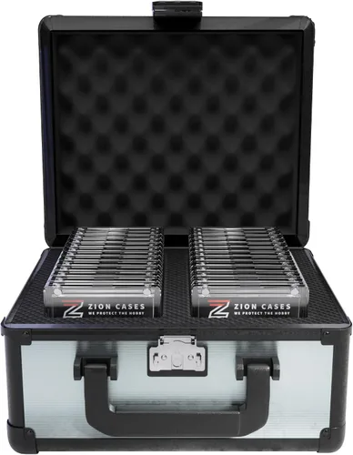 Vista 12 de Zion Cases Slab Case; 2 Row Graded Card Case; Fits PSA, BGS, HGA, CSG Slabs; Ideal Travel Storage Solution; Black Diamond