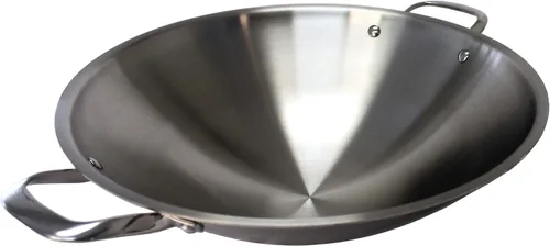 Vista 3 de SL-PA400A: Wok de acero inoxidable de 16,5 ″ con tapa (listo para inducción)