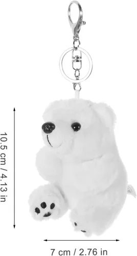 Vista 4 de ABOOFAN Llaveros de animales polares árticos, llavero de oso polar, llavero de dibujos animados de animales de invierno, regalos de fiesta temática