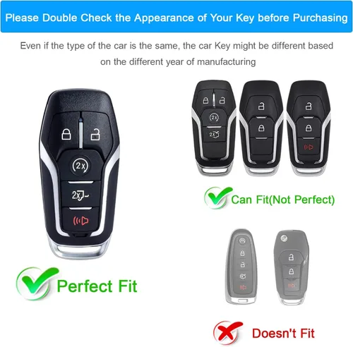 Vista 2 de Funda para Llavero de Silicona para Auto Compatible con Ford F150 Explorer Mustang Edge, para Lincoln MKZ MKX MKC con 5 Botones, Protector Completo