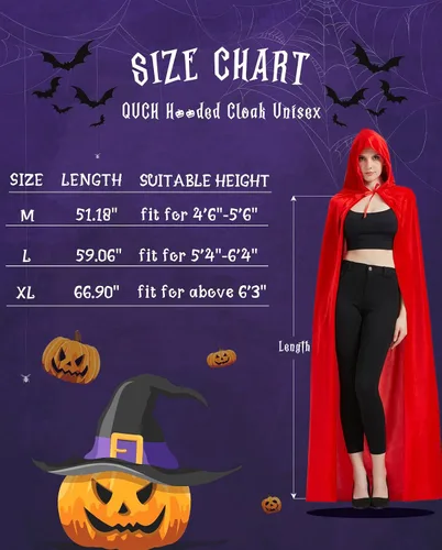 Vista 7 de Capa con capucha unisex con capucha para hombres y mujeres, capa de bruja de vampiro, disfraz de Halloween y Navidad