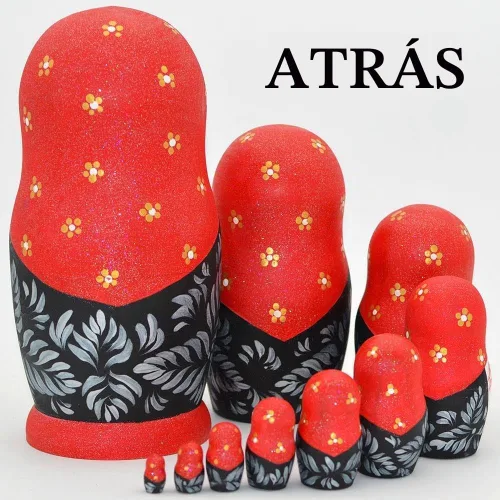 Vista 7 de Muñecas rusas de anidación para niños, muñeca Matryoshka 10 piezas hechas a mano
