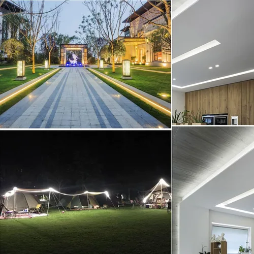 Vista 4 de SUYOOULIN Tira de luces LED, 3.3 pies/3.3 ft súper brillante 4000 lúmenes, 2835 180 LEDs/S/M tiras de luz LED, alto voltaje AC110V-130V Waterpoof