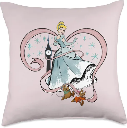 Vista 5 de Disney Almohada rosa con diseño de corazón de Cenicienta Princesa