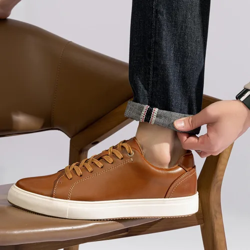 Vista 4 de Jousen Zapatos casuales para hombre Negro Zapatillas de deporte de moda para hombre Vestido de negocios Zapatilla de skate Zapatos de skate