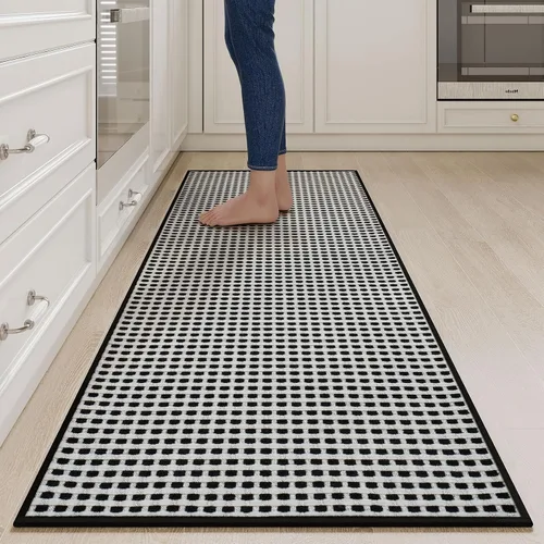 Vista 14 de YDKGL Alfombras de cocina antideslizantes y lavables, color negro, 17 x 30