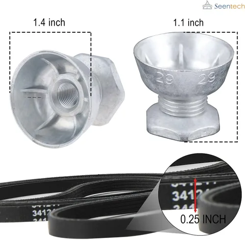 Vista 6 de Seentech 341241 Correa de secadora y polea de motor 8066184 - Compatible para secadoras Whirlpool, Kenmore – Reemplace