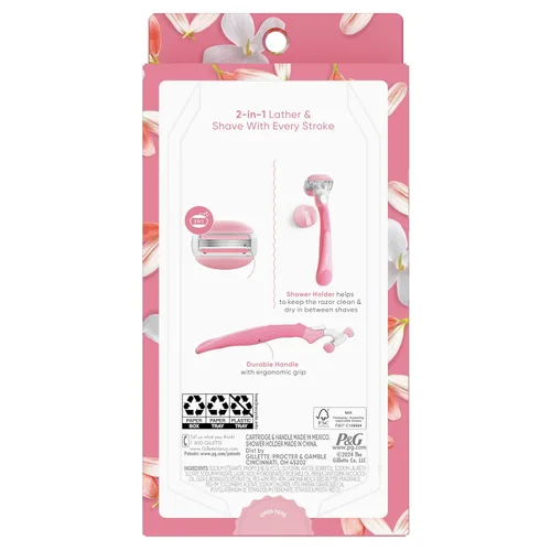 Vista 12 de Gillette Venus ComfortGlide - Maquinilla de afeitar para mujer, barras de gel perfumadas de té blanco, incluye 1 mango de afeitar reutilizable + 2