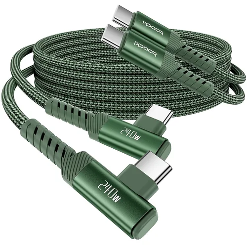 Vista 16 de Cable USB C [Paquete de 2, 1 mt] Carga rápida de 240 W tipo C, cable USB 2.0 trenzado de nylon para iPhone 17 16 15 Pro Plus Pro Max Air, iPad Pro