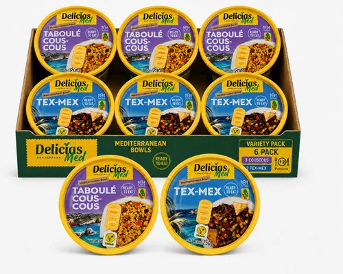 Vista 15 de Delicias Med Mediterranean Ready to Eat Meal, paquete variado, paquete de 6